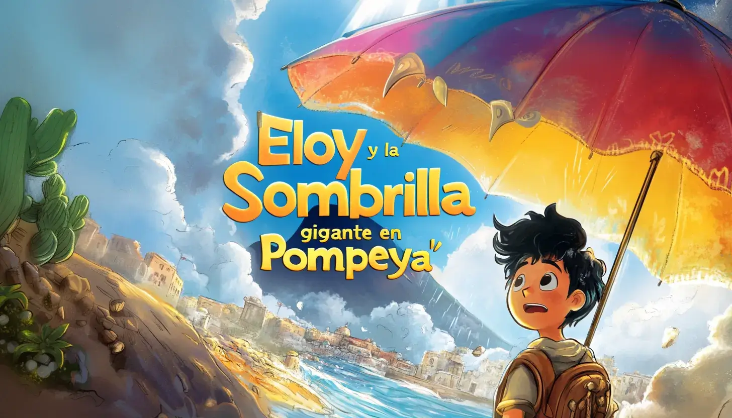 Image Eloy y la sombrilla gigante en Pompeya